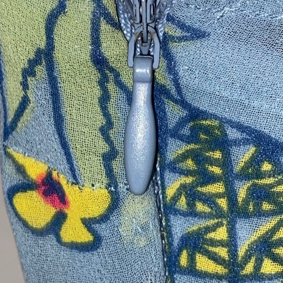 Modcloth Blue Flutter Sleeve Sundress See measurements Pineapple design pleated - Picture 12 of 14